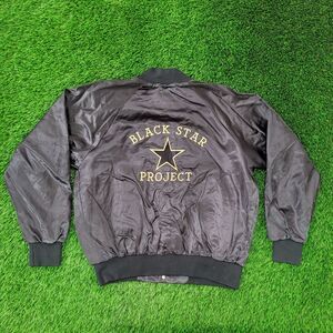 Vintage 70s Black-Star Bomber Jacket XL 26x26 Baggy USA